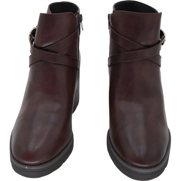 Naturalizer Women's Madalynn Buckle Water Repellent Ankle Boot Cinnamon Brown 11 - Picture 5 of 6